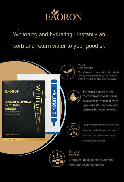 Eaoron Hyaluronic Acid Collagen Deep Hydrating White Face Mask Minimising Dark