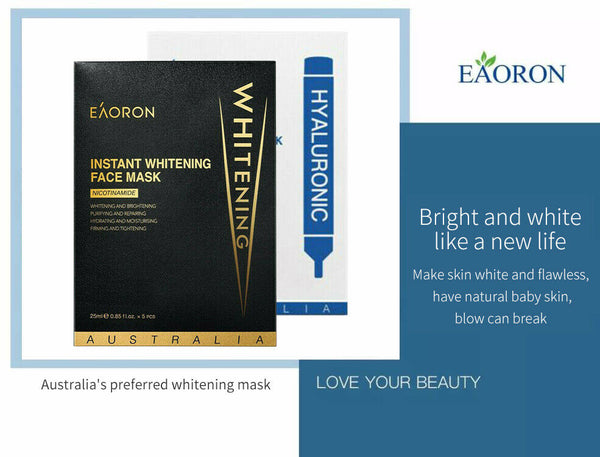 Eaoron Hyaluronic Acid Collagen Deep Hydrating White Face Mask Minimising Dark