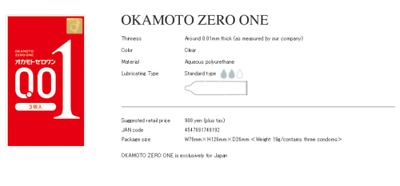 Clearance Okamoto 001 Original Package 0.01mm thinnest Condoms Size 3 pieces