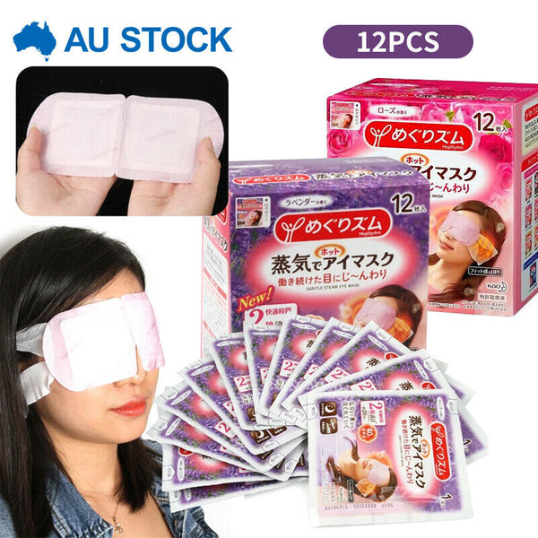 Japan Kao Megrhythm Gentle Steam Eye Mask x12 Lavender OR Rose Alleviate Fatigue