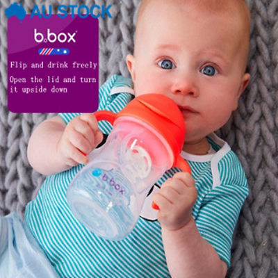 B.Box Sippy Cup with Weighted Straw 360 Degree(Gen 1 Glossy Lid) Red