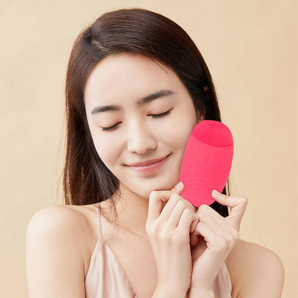 Silicone Face Cleansing Brush Electric Facial Washing Massager Scrubber Cleanser