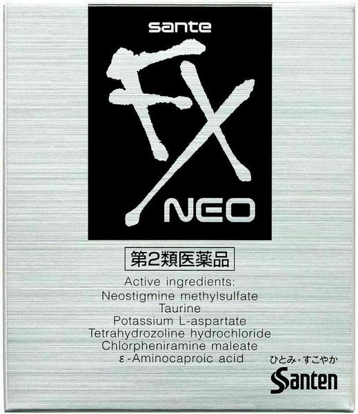 Santen Sante FX Neo Cool Eye Drops ease Chronic Dry Sore Japanese Eyedrops 12ml