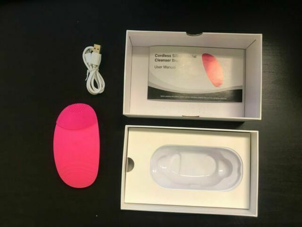 Silicone Face Cleansing Brush Electric Facial Washing Massager Scrubber Cleanser